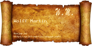 Wolff Martin névjegykártya
